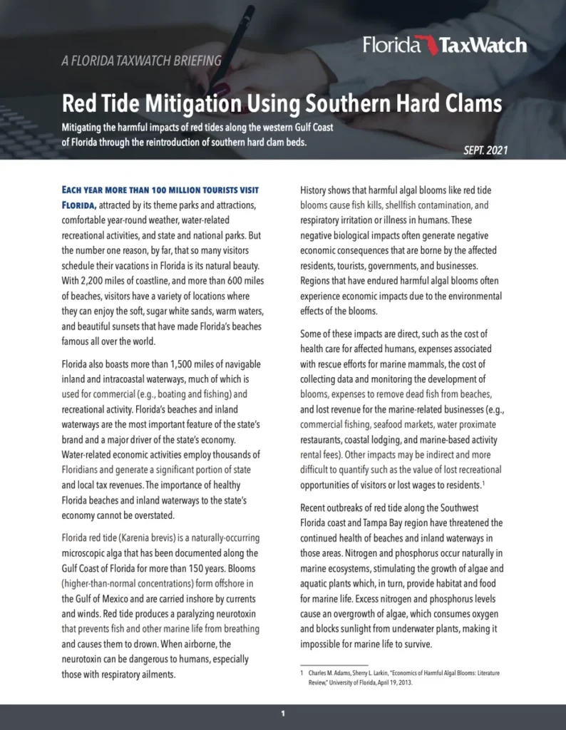 Red Tide Mitigation Using Southern Hard Clams