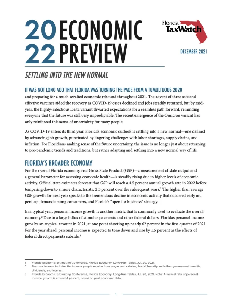 2022 Economic Preview – Settling Into the New Normal
